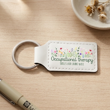 Occupational Therapy Keychain Skills for Living Well Gift Personalized Back